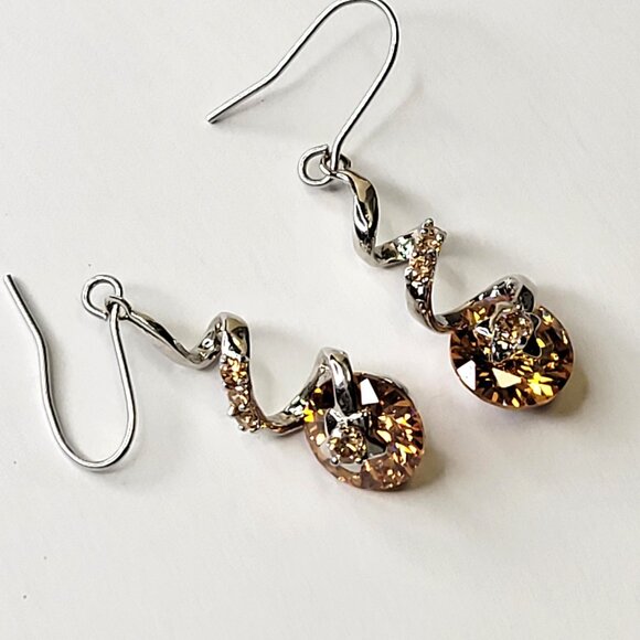 Citrine Yellow Crystal Earring - Picture 6 of 8